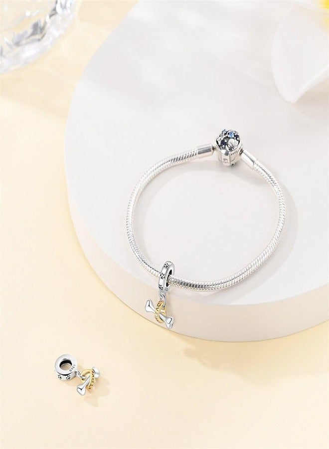 ARTCHARM Dog Print and Bone Love Heart Charms for Woman-925 Sterling Silver Dangle Pendant Bead with Cubic Zirconia,DIY Gifts for Women Bracelet & Necklace, red - Image 2